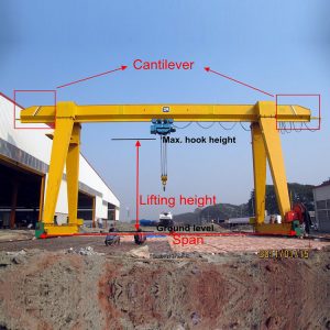 single beam gantry crane with cantilever